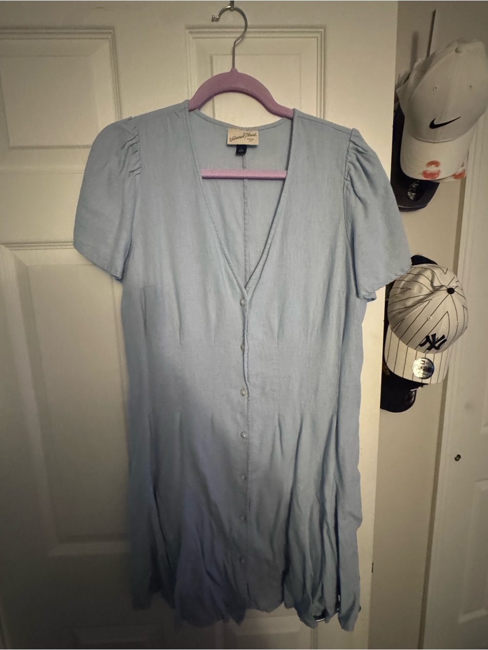 Universal Thread-Women’s Short sleeve button front mini a line dress